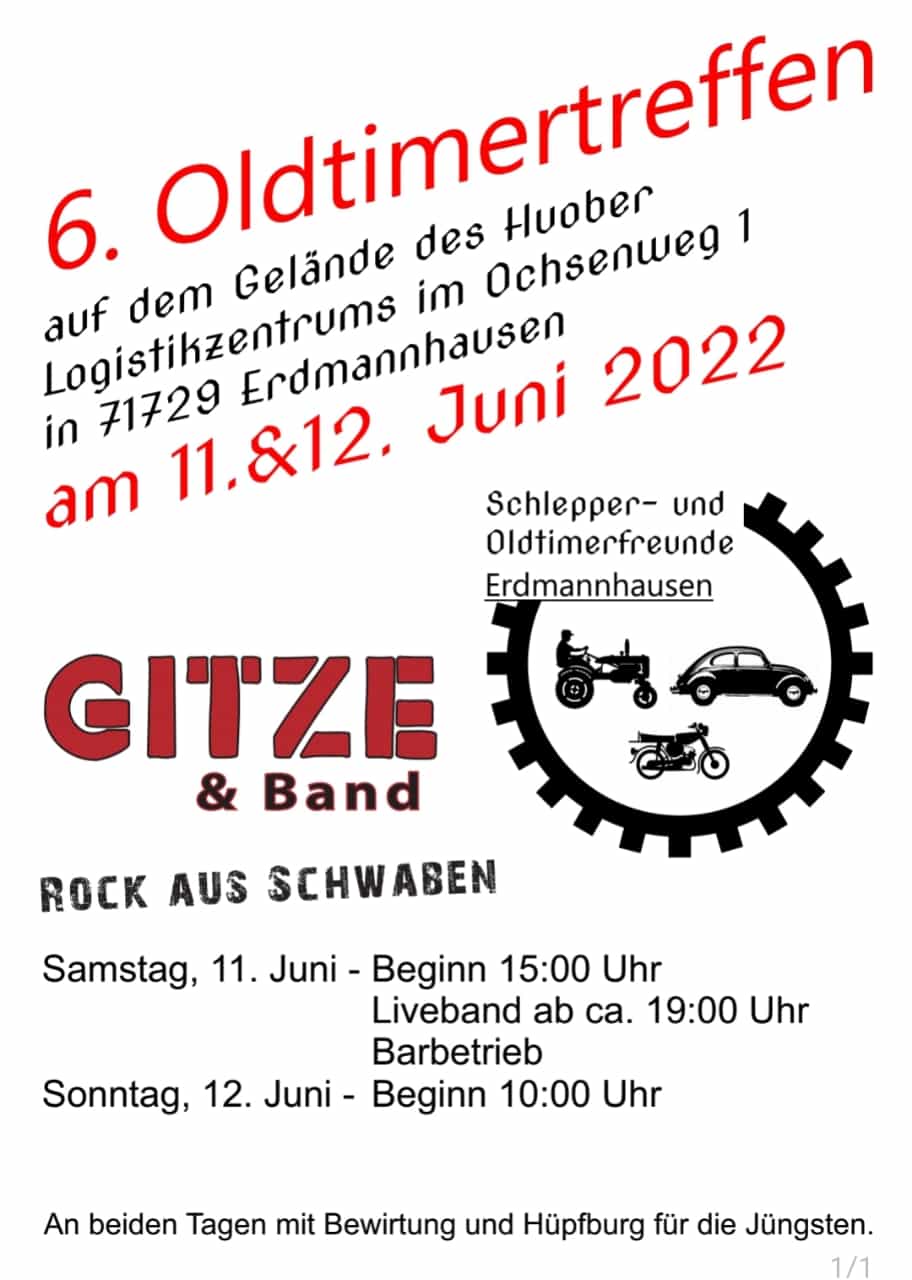 Gitze & Band live beim Oldtimertreffen in Erdmannhausen